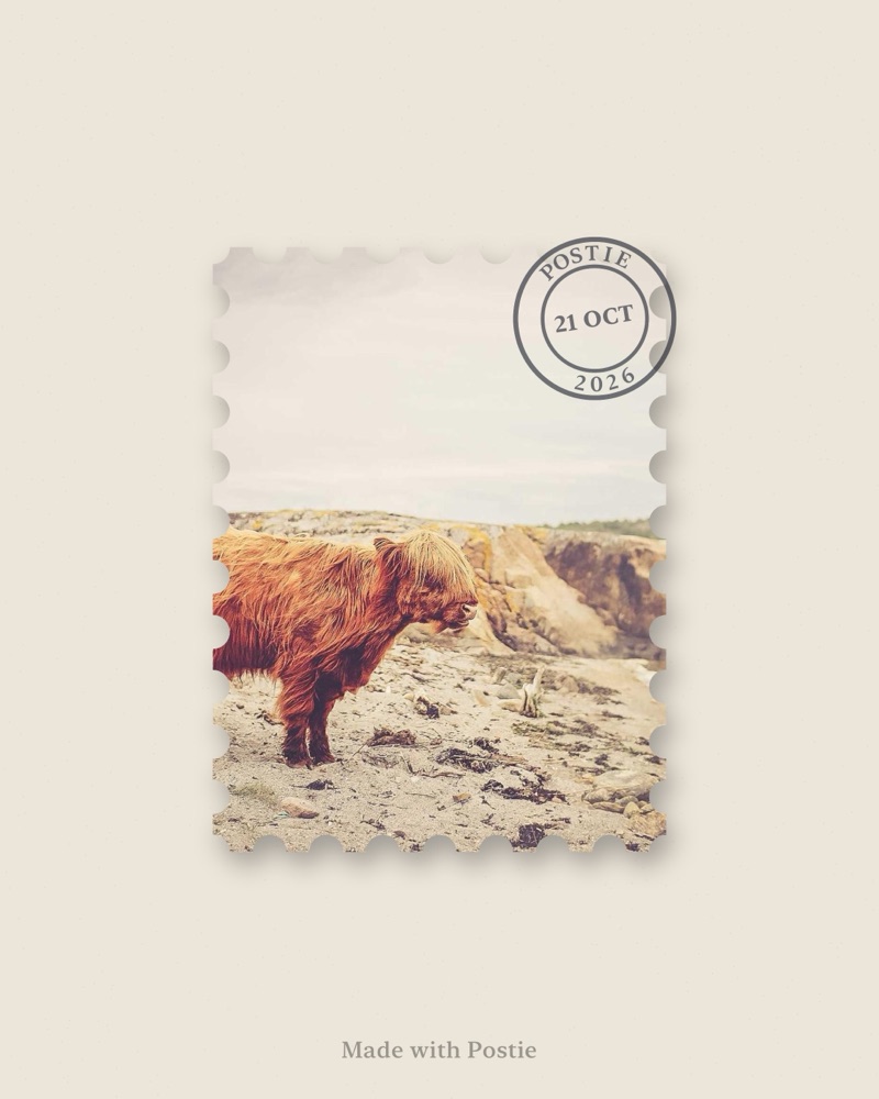 One stamp with a round postmark